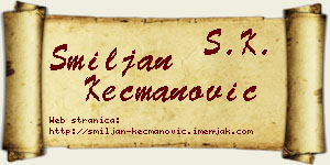 Smiljan Kecmanović vizit kartica